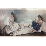 SIR WILLIAM RUSSELL FLINT, R.A., 1880 - 1969, A COLOURED PRINT ON EMBOSSED PAPER 'Interlude', two