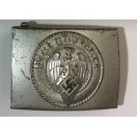 A WORLD WAR II GERMAN HITLER YOUTH ALUMINIUM BUCKLE Embossed with Nazi eagle and the wording 'Blut