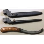 TWO EARLY 20TH CENTURY EBONISED STEEL BAYONETS Lee Enfield no 4 and one spike, together with an