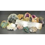 A 20TH CENTURY COLLECTION OF FIFTEEN MINERAL SPECIMENS. (largest measures l 25cm)