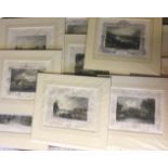 A COLLECTION OF FIFTEEN COLOURED PRINTS Classical lakeside scenes, mounted. (32cm x 28cm)