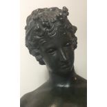 AFTER THE ANTIQUE, NARCISSUS, AN EARLY 19TH CENTURY BRONZE STATUE. (62cm)