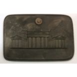 A WORLD WAR II GERMAN CAST IRON BRANDENBURG GATE PLAQUE Relief cast of the gate with a Nazi insignia