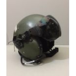 A ROYAL AIR FORCE MK4B/4L PILOTS HELMET With dual visor (clear and anti-glare), headphones, and chin