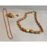 A VINTAGE AMBER AND CRYSTAL SET NECKLACE