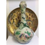 A 19TH CENTURY JAPANESE SATSUMA POTTERY CHARGER Hand painted in gilt with immortals and dragon,