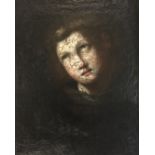 AN EARLY 19TH CENTURY OIL ON CANVAS LAID TO PANEL Portrait of a Saints eye cast to heaven,