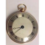 GODEMAR FRÈRES, FRENCH, AN EARLY 19TH CENTURY YELLOW METAL GENTLEMEN'S POCKET WATCH Having engine