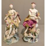 A PAIR OF 19TH CENTURY CONTINENTAL PORCELAIN FIGURES OF ZEUS AND JUNO Both seated in their chariots.