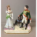 A LARGE CONTINENTAL PORCELAIN GROUP OF NAPOLÉON BONEAPARTE AND JOSEPHINE. (h 26cm)