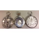 DENT, LONDON A GENTLEMEN'S VICTORIAN SILVER POCKET WATCH The silver dial with gilt Roman numerals,