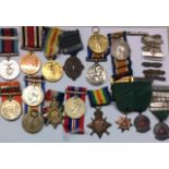 A COLLECTION OF THIRTEEN 20TH CENTURY BRITISH WAR MEDALS Two pairs of World War I medals, Driver