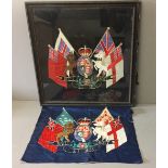 AN EMBROIDERED SILK COAT OF ARMS Frames and glazed, along with another. (45cm x 45cm)