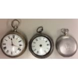 AN EARLY 19TH CENTURY SILVER GENTLEMEN'S PAIR CASE WATCH James Bath of Cirencester, hallmarked