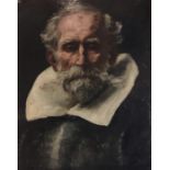 A LATE 19TH CENTURY SPANISH SCHOOL OIL ON CANVAS Portrait of Don Quixote, framed. (52cm x 42cm)