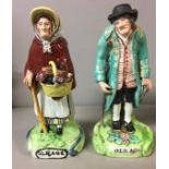 STAFFORDSHIRE, A PAIR OF 19TH CENTURY FIGURES 'Old Age'. (h 18cm)