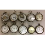 A COLLECTION OF 19TH CENTURY SILVER LADIES' OPEN FACED POCKET WATCHES Including Boyd & Co., JB