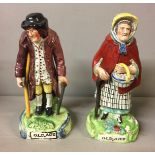 STAFFORDSHIRE, A PAIR OF 19TH CENTURY FIGURES 'Old Age'. (h 18cm)