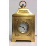 ROBERT LINZELER, PARIS ,A RARE EARLY 20TH CENTURY GILDED BRONZE ELECTRIC MANTEL CLOCK Pagoda form