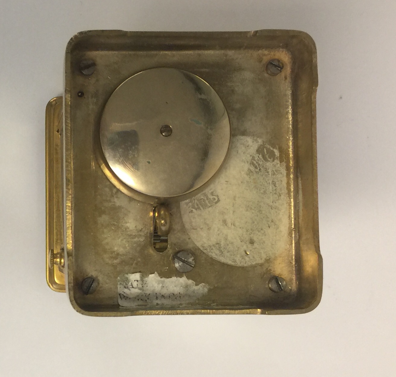 A LATE 19TH/20TH CENTURY GILDED BRASS CHIMING CARRIAGE CLOCK Subsidiary dial, chimes on a bell. ( - Image 5 of 6
