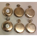 A COLLECTION OF FIVE EARLY 20TH CENTURY GOLD PLATED GENTLEMEN'S POCKET WATCHES Comprising of three