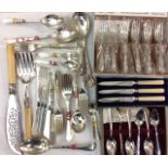 A COLLECTION OF VINTAGE SILVER PLATED TABLEWARE Including a part set of Insignia plate forks, spoons