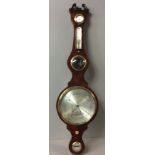 SWEET OF LONDON, A 19TH CENTURY MAHOGANY BRASS MERCURIAL BAROMETER Having a silvered thermometer and