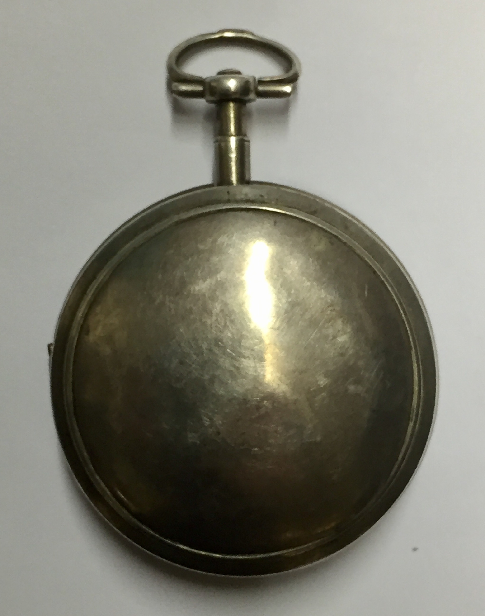 A 19TH CENTURY WHITE METAL FULL HUNTER POCKET WATCH The dial with Arabic numbers, subsidiary chapter - Image 2 of 6