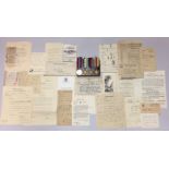 A WORLD WAR II GROUPING Including medals and paperwork, a telegram from Plymouth OHMS, deceased