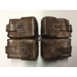 A PAIR OF BROWN K98 AMMO POUCHES Waffen stamped. Condition: good