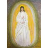 JOY ROUSELL STONE, A.R.C.A., OIL ON CANVAS 'The Young Christ', signed and framed, sold together with