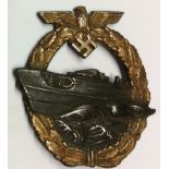 A GERMAN E-BOAT BADGE Marked 'A.G.M.U.K. Gablonz'. Condition: very good