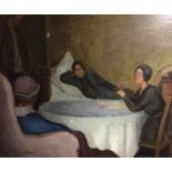 JEAN MARCHAND, OIL ON CANVAS 'Bloomsbury Group', bearing various exhibition labels verso, signed and