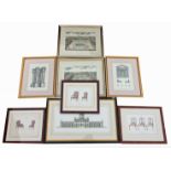A SELECTION OF FRAMED ARCHITECTURAL PRINTS To include 'The Architecture of Andrea Palladio', the
