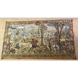 A 20TH CENTURY WALL HANGING TAPESTRY, 'MEDIEVAL BRUSSELS' Illustrated with a 16th Century scene, the