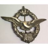 A YUGOSLAVIAN WHITE METAL PILOT'S BADGE Marked '.935'.