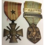 TWO WORLD WAR II FRENCH MEDALS.