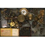 A COLLECTION OF VARIOUS WATCH REPAIRERS PARTS Including pendulums, keys, winders etc.