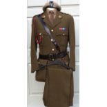 A 20TH CENTURY BRITISH OFFICER'S COMPLETE UNIFORM With facsimile documentation, interesting