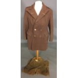 A LAND ARMY CORDROY TROUSERS AND OVERCOAT, 1943. Condition: one button missing, very good