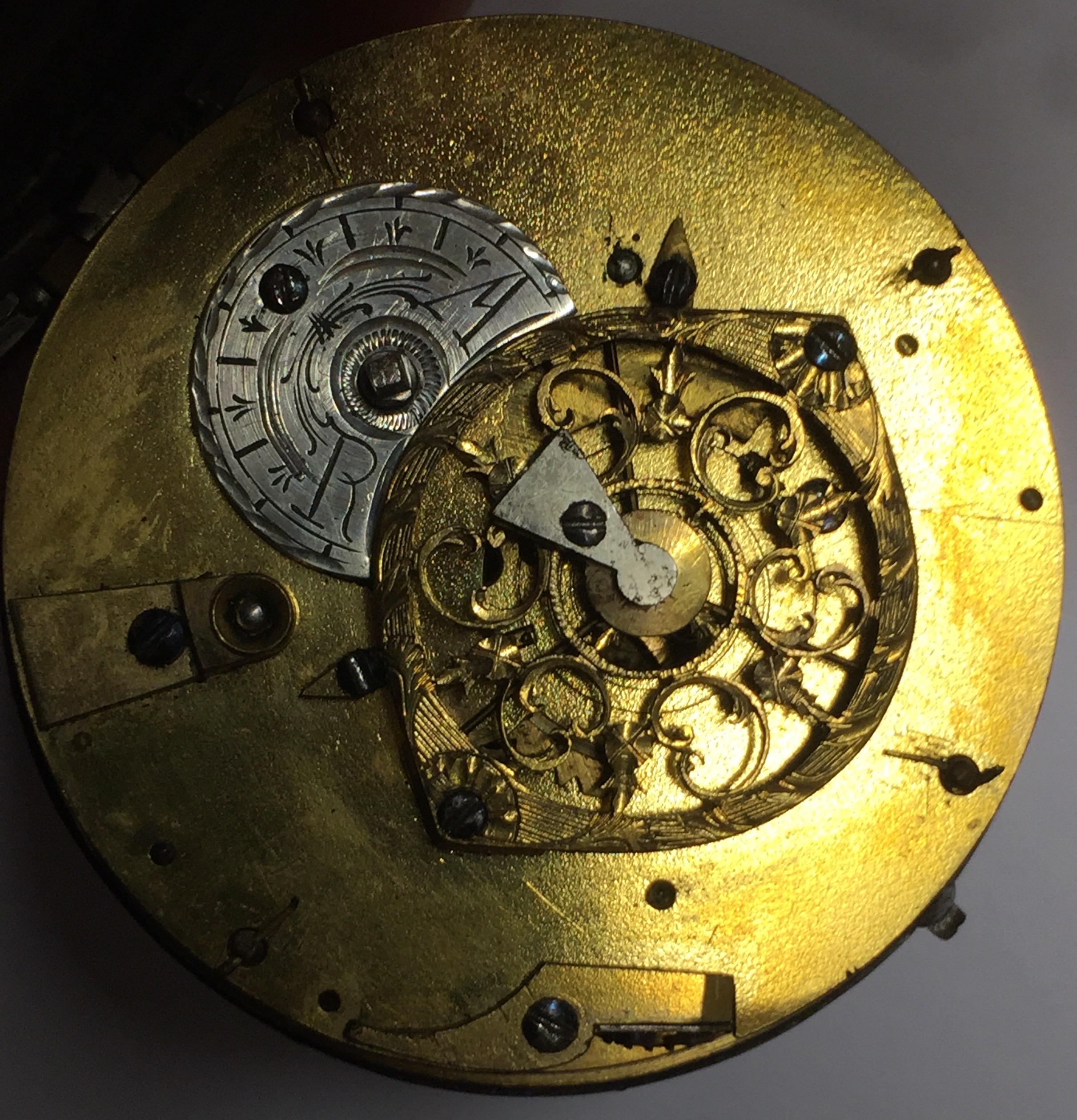 A 19TH CENTURY WHITE METAL FULL HUNTER POCKET WATCH The dial with Arabic numbers, subsidiary chapter - Image 6 of 6