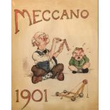 A FRAMED CARTOON FOR MECCAN MAGAZINE Framed, 1901. (22cm x 18cm)
