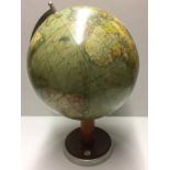 A NICE 1940'S GERMAN MADE GLOBE Interestingly the red routes denote the flight paths of Zeppelin's.