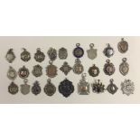 A COLLECTION OF 19TH CENTURY AND LATER SILVER MEDALLIONS.