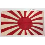 A JAPANESE FLAG Double sided. (100cm x 55cm) Condition: very good, no makers marks, some stains