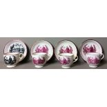 A COLLECTION OF THREE 19TH CENTURY PORCELAIN CUPS AND SAUCERS Commemorating the Wedding of