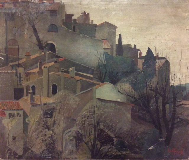 KIFF, A 20TH CENTURY OIL ON CANVAS LAID ON ARTIST BOARD Continental rooftop scene, signed lower