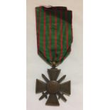 A FRENCH CROIX DE GURRE WITH RIBBON. Condition: very good