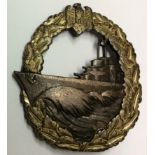 A GERMAN DESTROYER BADGE Nice patina. Condition: very good