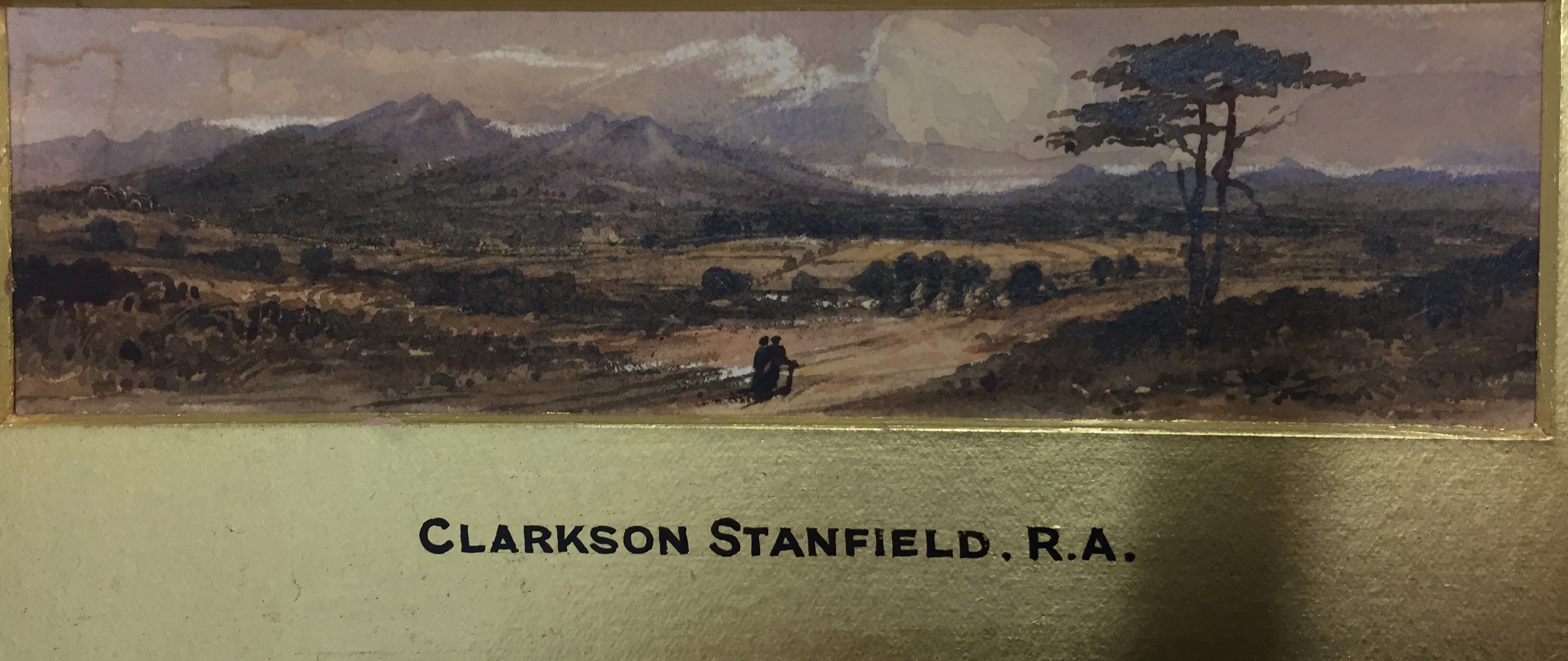 CLARKSON STANFIELD, R.A., WATERCOLOUR Romantic landscape, mounted but unframed, sold together with a - Image 3 of 4